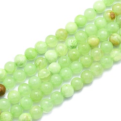 Natürliche weiße Jade perlen Stränge, Nachahmung grüner Calcit rund, gefärbt, 8~8.5 mm, Bohrung: 0.8 mm, ca. 46 Stk. / Strang, 15.08 Zoll (38.3 cm)