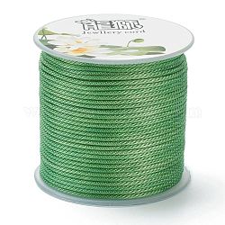 Geflochtene Polyesterschnüre, für die Schmuckherstellung Perlen basteln, mittleres Seegrün, 1.5 mm, ca. 21.87 Yard (20m)/Rolle