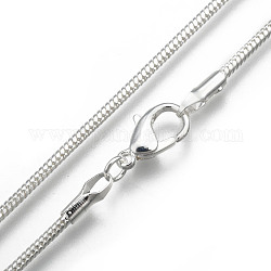 Латунные круглые ожерелья в виде змей, с карабин-лобстерами , серебристый цвет, 22 дюйм, 2 мм