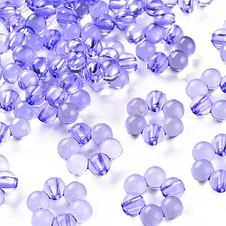 透明なアクリルビーズフレーム  花  ミディアムスレートブルー  16.5x15.5x6mm  穴：2mm  約674個/500g