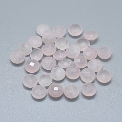 Perlas naturales de cuarzo rosa, sin agujero / sin perforar, plano y redondo, 10x4.5~5mm