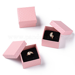 Scatole anello di cartone piazza, con spugna interna, roso, 2x2x1-3/8 pollice (5x5x3.5 cm)