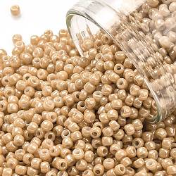 Cuentas de semillas redondas toho, Abalorios de la semilla japonés, (123d) brillo opaco beige oscuro, 11/0, 2.2mm, agujero: 0.8 mm, aproximamente 5555 unidades / 50 g