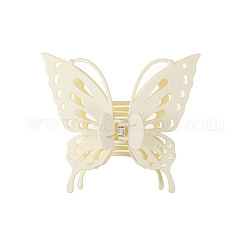 Fermagli per capelli grandi in plastica a forma di farfalla cava, accessori per capelli per donna ragazza, beige, 130x145mm