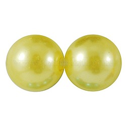 30MM Yellow Round Chunky Acrylic Pearl Beads, 30mm, Hole: 3.5mm