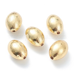 Perline in ottone, placcato di lunga durata, oliva, vero placcato oro 18k, 16.5x11x10mm, Foro: 1.5 mm