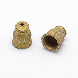Perle en laiton cône, apetalous, sans plomb et sans cadmium et sans nickel, brut (non plaqué), 14x11.5mm, trou: 2 mm, diamètre intérieur: 8 mm