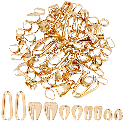 DICOSMETIC 100Pcs 5 Style 304 Stainless Steel Snap on Bails, Golden, 5~14x3~7.5x1.5~4.5mm, 20pcs/style
