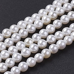 Shell-Perle Perle Stränge, Klasse A, Runde, Muschelfarbe, 5 mm, Bohrung: 1 mm, ca. 79 Stk. / Strang, 15.5 Zoll
