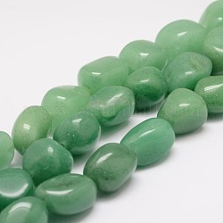 Filoni aventurinee perline verdi naturali, pepite, 18~25x16~18x12~16mm, Foro: 2 mm, circa 22~25pcs/filo, 15.75 pollice