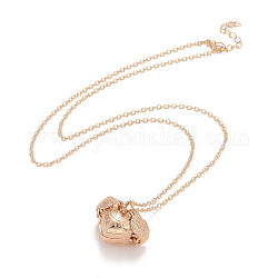 Ожерелье с подвеской в виде сердца из сплава с изображением сердца для женщин, золотые, 25.95 дюйм (66 см), лоток : 18x19 мм