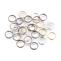 Anillos partidos de hierro, anillos de salto de doble bucle, color mezclado, 10x1.4mm, diámetro interior: 8.6 mm, 6 colores, aproximamente 2080 unidades / 500 g