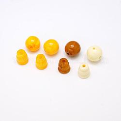 Buddhist Jewelry Beaded Findings Resin Guru Beads, T-Drilled Beads, with 3-Hole Round Beads and Cone Beads, Mixed Color, 12mm, Hole: 1mm