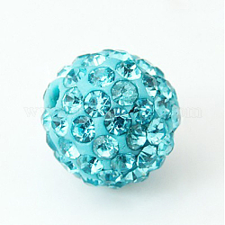 Perline strass polimero argilla, perline palla di disco, grado a, acquamarina, PP9 (1.5mm), 1.6mm, Foro: 6 mm
