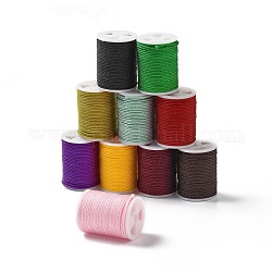 Плетеные нити нейлона, мамбо нить, с катушкой, для изготовления ювелирных изделий, круглые, разноцветные, 1 мм, о 6 ярдов / крен