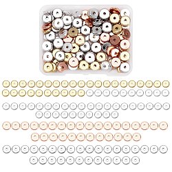 Perline di distanziatore in ottone, nichel libero, rotondo e piatto, colore misto, 8x2mm, Foro: 2 mm, 4colors, 30pcs / colori, 120pcs/scatola