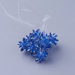 Perle di vetro intrecciata, fiore / sparkler, fatto di ciondoli occhio di cavallo, azzurro, 13mm