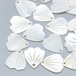 Freshwater Shell Pendants, Petal, Seashell Color, 16x14x1.5mm, Hole: 1.4mm