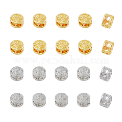 Superfindings 40 pz 2 colori in ottone perline albero della vita perline placcate oro 18k perline miste sciolte del distanziatore risultati dei gioielli in metallo perline per la creazione di gioielli