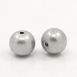 Aluminum Beads, Round, Gray, 8mm, Hole: 1.2mm, about 1000pcs/bag