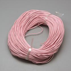 Полированные кожаные шнуры из натуральной кожи, розовые, 1.5 мм, около 100 ярдов / пучок (300 фута / пучок)