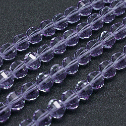 Imitazione tondo sfaccettato cristallo austriaco fili di perle, grado aaa, lilla, 10mm, Foro: 0.9~1 mm, circa 40pcs/filo, 15.7 pollice