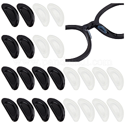 Gorgecraft 24 Paar 2 Farben Silikon D-förmige Brillennasenpads, für Brillenzubehör, Mischfarbe, 14.5x6x1.5 mm, 12 Paar / Farbe
