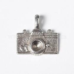 Pendentifs en alliage de style tibétain, sans cadmium et sans plomb, caméra, argent antique, 22x20x4mm, Trou: 3mm