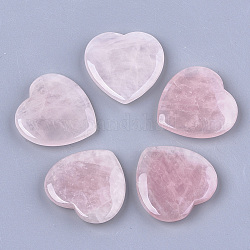 Натуральный розовый кварц сердце любовь камень, карманный пальмовый камень для балансировки рейки, 34~35x35x7~8 мм