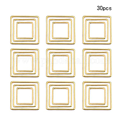 304ステンレススチール製フレームコネクター  正方形  ゴールドカラー  12x12x0.8mm / 20x20x0.8mm / 16x16x0.8mm  30個/セット