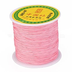 Braided Nylon Thread, Chinese Knotting Cord Beading Cord for Beading Jewelry Making, Light Coral, 0.5mm, about 150yards/roll