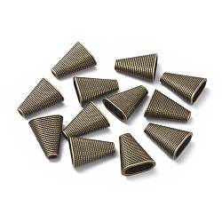 Stile tibetano coni perline, triangolo, cadmio & nichel &piombo libero, bronzo antico, 23x19x9mm, Foro: 4x2 mm, formato interno: 15x7 mm