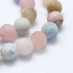 Fili di perline morganite naturale, smerigliato, tondo, 10mm, Foro: 1 mm, circa 38pcs/filo, 15.55 pollice (39.5 cm)