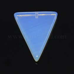 Triangle Opalite Pendants, Half Drilled, 30x25x5mm, Hole: 1mm