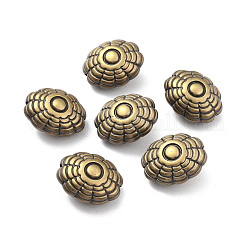Ccb Kunststoff-Perlen, oval / Blume, Antik Bronze, 29x25x16 mm, Bohrung: 2.5 mm