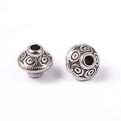 Tibetischen Stil Legierung Zwischenperlen, Bleifrei und cadmium frei, Antik Silber Farbe, 5.4x6.3 mm, Bohrung: 1 mm