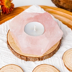Подсвечники из натурального розового кварца, подсвечник из энергетического камня рейки, 9~10 см