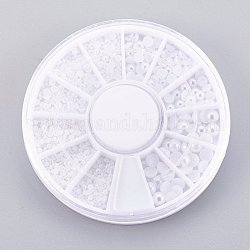 Demi-cercle résine perle nail art décorations, demi-rond / dôme, blanc, 6 cm