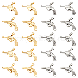 DICOSMETIC 8Pcs 2 Colors Miniature Gun Pendant Revolver Hand Gun Pendants Stainless Steel Weapon Pendants Three-Dimensional Gun Pendant for Necklace Bracelet Jewelry Making, Hole: 7x4mm