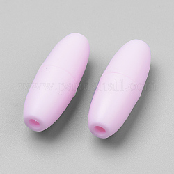 Broches de plástico separable, para collares de dentición de silicona de goma, rosa perla, 24x9mm, agujero: 2.5 mm