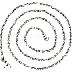 Benecreat 10 pz 304 collane a catena in acciaio inossidabile per uomo donna, colore acciaio inossidabile, 23.62 pollice (60 cm)