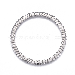 304 anelli di collegamento in acciaio inox, Taglio laser, texture, anello rotondo, colore acciaio inossidabile, 35.5x1mm, diametro interno: 29.5mm