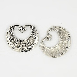 Tibetan Style Antique Silver Tone Alloy Apple DIY Jewelry Pendant Accessory, Lead Free, Nickel Free and cadmium Free, 31mm long, 36mm wide, 2mm thick, hole: 2mm