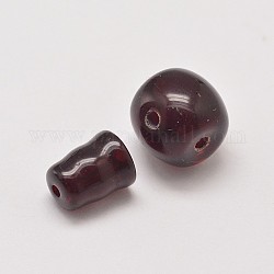 3-Hole Glass Guru Beads, Buddha Beads, T-Drilled Beads, Dark Red, 19mm, Hole: 1mm