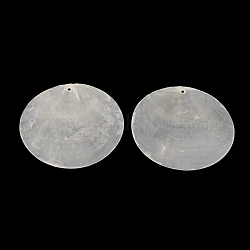 Planas redondas de concha capiz colgantes grandes, whitesmoke, 60x1mm, agujero: 2 mm