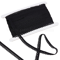 Gorgecraft Polyester Elastic Ribbon, Flat, Black, 13mm