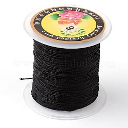 Round Metallic Thread, Embroidery Thread, 9-Ply, Black, 0.8mm, about 65.61 yards(60m)/roll