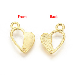 Alloy Pendants, Heart, Golden, Lead Free and Cadmium Free, 17x10x1mm, Hole: 1mm