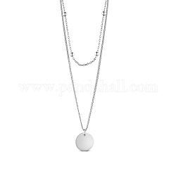 Shegrace collane a più livelli in argento sterling placcato rodio, con perle tonde, rotondo e piatto, platino, 925 pollice (16.93 cm)