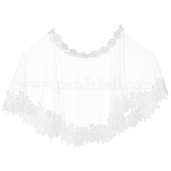 CRASPIRE Lace Wedding Shawl Wrap White Bridal Shoulder Covers UP Scarf Evening Prom Party Dress Shawl White Polyester Bridal Lace Shawl